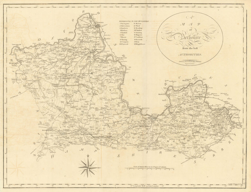 "A map of Berkshire from the best authorities". County map. CARY 1806 old