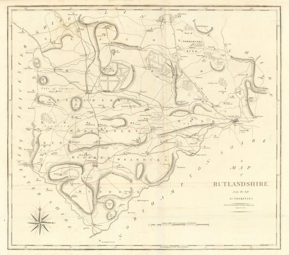 "A map of Rutlandshire from the best authorities". County map. CARY 1806