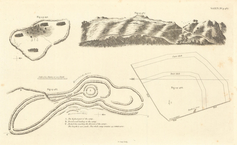"British Camp, Herefordshire Beacon". Iron Age Hill Fort. CARY 1806 old map