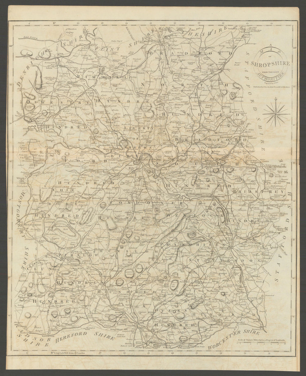 "A map of Shropshire from the best authorities". County map. CARY 1806 old