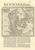 Denmark by Herman Moll. Southern Sweden & Iceland 1709 old antique map chart