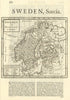 Sweden and Norway by Herman Moll. Scandinavia Finland 1709 old antique map