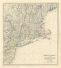USA. New York Maine Massachusetts Connecticut New Jersey NH RI VT. SDUK 1851 map