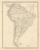 SOUTH AMERICA. Brazil Peru Bolivia w/Litoral Patagonia La Plata. SDUK 1851 map