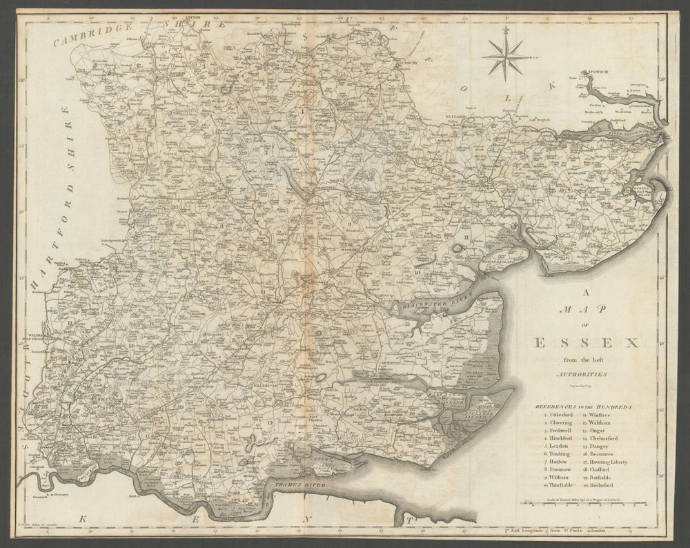 "A map of Essex from the best authorities". County map. CARY 1789 old