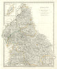ENGLAND NORTH.Yorkshire Cumbs Lancs Durham Northumbs;Isle of Man.SDUK 1844 map