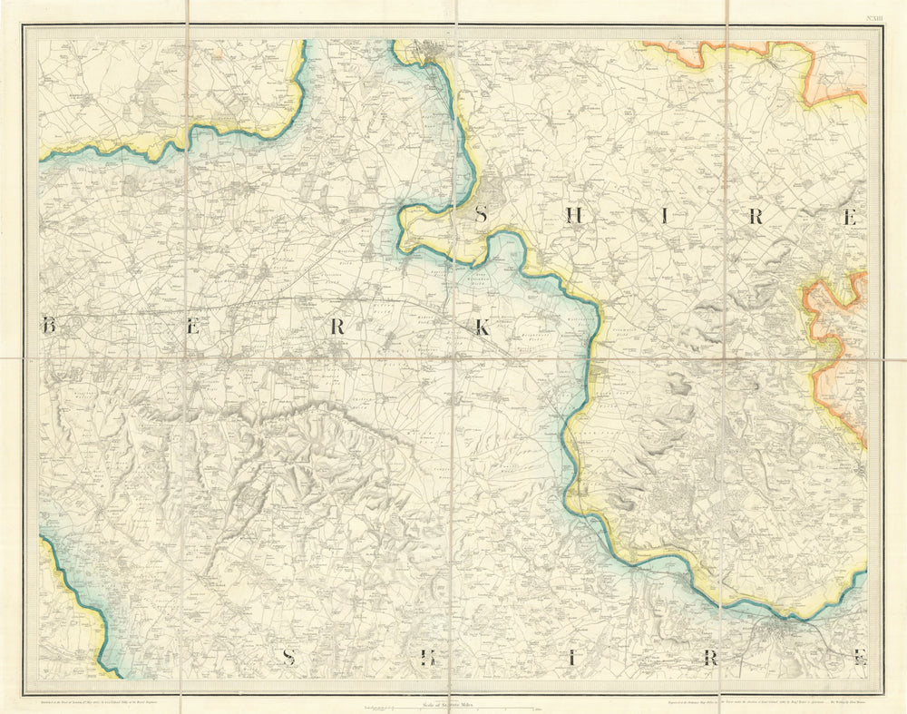 OS #13 Upper Thames Valley & Chilterns. Oxford Reading Henley Abingdon 1830 map