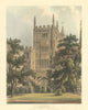 Old Gate of Magdalen College. Ackermann's Oxford University 1814 print