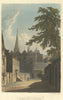 Pembroke College. Ackermann's Oxford University 1814 old antique print picture