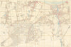 Putney, Wandsworth & Roehampton Ordnance Survey folding map 203x133cm c1870