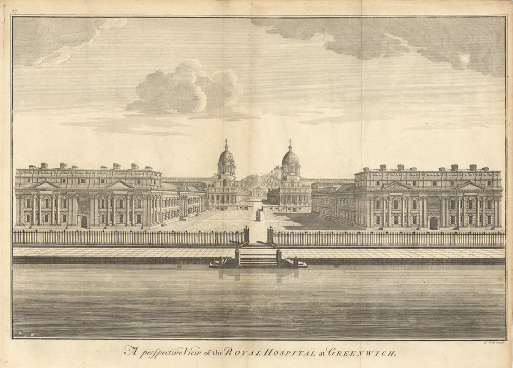 A perspective View of the Royal Hospital at Greenwich by Benjamin Cole 1760