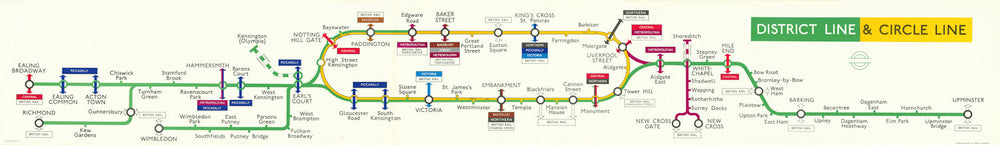 District & Circle Lines carriage diagram 679/2486M/2,000 (R) 185x26cm 1979 map