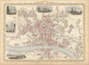 Newcastle on Tyne town/city plan by TALLIS & RAPKIN c1851 old antique map
