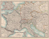CENTRAL EUROPE. France w/o Alsace Lorraine. Austria-Hungary . JOHNSTON 1912 map