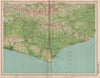 EAST SUSSEX. Brighton Eastbourne Bexhill Hastings Ashdown Forest. LARGE 1903 map