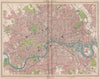 CENTRAL LONDON. Large detailed plan. Railways tube public buildings 1903 map