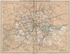 COUNTY OF LONDON. Showing Metropolitan Boroughs. Railways tube. LARGE 1903 map