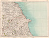 YORKSHIRE COAST. North York Moors. Howardian Hills. Whitby Filey York 1898 map