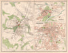 BUXTON, WARWICK & CHELTENHAM antique town city plans. BARTHOLOMEW 1898 old map