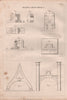 VICTORIAN ENGINEERING DRAWING. Brackets & pillow blocks &c. (1) 1847 old print