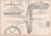 19C ENGINEERING DRAWING. Bevil wheel & section. tooth and space 1847 old print