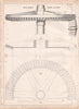 VICTORIAN ENGINEERING DRAWING. Bevil mortice wheel and pinion 1847 old print