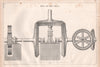 VICTORIAN ENGINEERING DRAWING. Bevil and spur wheels 1847 old antique print