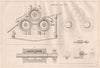 VICTORIAN ENGINEERING DRAWING. Horizontal sugar mill (2) 1847 old print