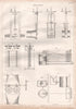 VICTORIAN ENGINEERING DRAWING. Water-sluices 1847 old antique print picture