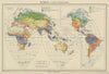 WORLD LAND UTILISATION. Farm types. nomadic dairy stock rearing &c 1947 map