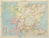 CENTRAL SCOTLAND. Showing counties. BARTHOLOMEW 1947 old vintage map chart