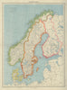 SCANDINAVIA. Sweden Norway Denmark Finland (shows < 1940 borders)  1947 map
