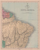 South America north east. Brazil & Guianas. HUGHES 1876 old antique map chart