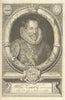 WILLIAM CAMDEN. Portrait. Frontispiece from Camden's Britannia 1695 old print