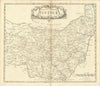 Suffolk by ROBERT MORDEN from Camden's Britannia 1695 old antique map chart