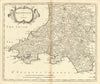 SOUTH WALES by ROBERT MORDEN from Camden's Britannia 1695 old antique map