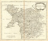 NORTH WALES by ROBERT MORDEN from Camden's Britannia 1695 old antique map