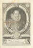 WILLIAM CAMDEN. Portrait. Frontispiece from Camden's Britannia 1722 old print
