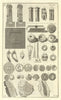 A table of curiosities from Camden's Britannia 1722 old antique print picture
