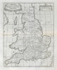 Saxon Britain.'BRITANNIA SAXONICA' by ROBERT MORDEN.Camden's Britannia 1722 map