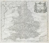 ENGLAND by ROBERT MORDEN from Camden's Britannia 1722 old antique map chart