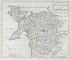 NORTH WALES by ROBERT MORDEN from Camden's Britannia 1722 old antique map