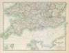 SOUTHERN ENGLAND & WALES. Shows Worcestershire enclaves. JOHNSTON 1915 old map
