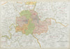 LONDON CORONERS DISTRICTS. Vintage map. BACON 1920 old antique plan chart