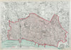 The CITY OF LONDON. The Square Mile. BACON 1920 old antique map plan chart