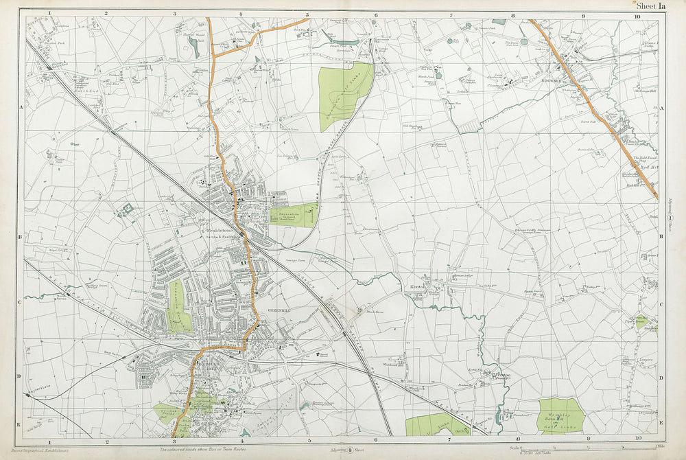 STANMORE Wealdstone Edgware Pinner North Harrow Kenton The Hyde. BACON 1920 map