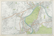 RICHMOND/HOUNSLOW Kew Isleworth Brentford Spring Grove Mortlake. BACON 1920 map