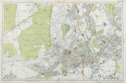 WIMBLEDON Merton Tooting Putney Heath Southfields Cottenham Park BACON 1920 map
