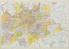 LONDON ELECTRICITY SUPPLY areas. Corporation. Metropolitan. BACON 1913 old map