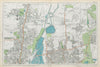 TOTTENHAM WALTHAMSTOW EDMONTON Chingford Hale End Epping Forest. BACON  1913 map